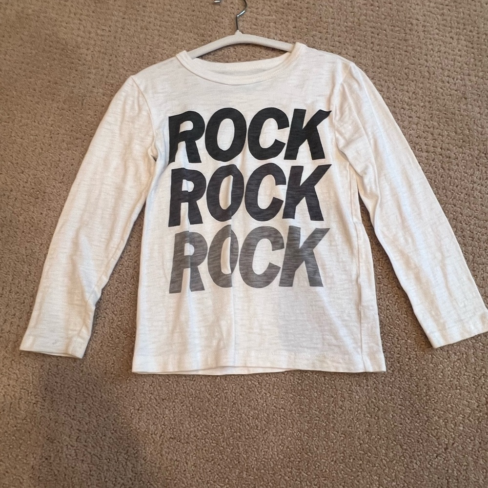 Crewcuts Cream Rock Graphic Long Sleeve Tee